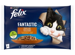 Felix Fantastic Felix Fantastic Wybór Mięs (królik+jagnięcina) w galaretce saszetki 4x85g
