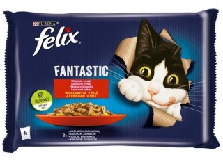 Felix Fantastic Felix Fantastic Wybór Mięs (królik+jagnięcina) w galaretce saszetki 4x85g