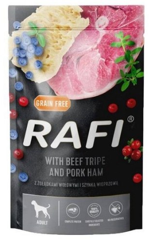 Rafi Rafi Pies Żołądki wołowe i szynka wieprzowa saszetka 500g