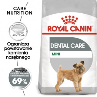 Royal Canin Size Royal Canin Mini Dental Care karma sucha dla psów dorosłych, ras małych, redukująca powstawanie kamienia nazębnego 1kg