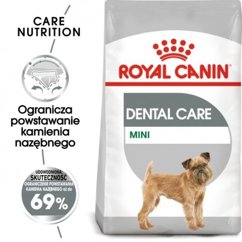 Royal Canin Size Royal Canin Mini Dental Care karma sucha dla psów dorosłych, ras małych, redukująca powstawanie kamienia nazębnego 1kg