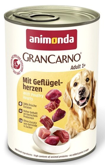 Animonda GranCarno Animonda GranCarno Original Adult Geflugelherzen Drobiowe serca puszka 400g