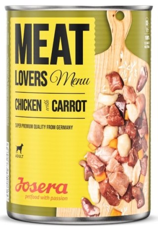 Josera Josera Pies Meat Lovers Menu Kurczak z marchewką puszka 400g