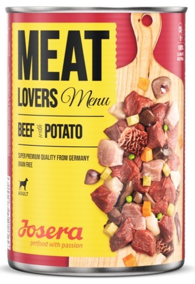 Josera Josera Pies Meat Lovers Menu Wołowina z ziemniakami puszka 400g