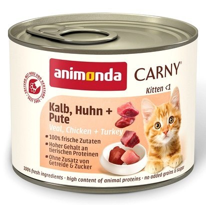 Animonda Carny Animonda Carny Kitten Cielęcina + Kurczak + Indyk puszka 200g