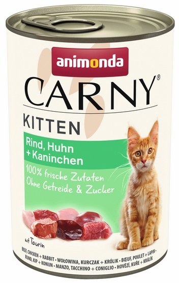 Animonda Carny Animonda Carny Kitten Wołowina, Kurczak + Królik puszka 400g