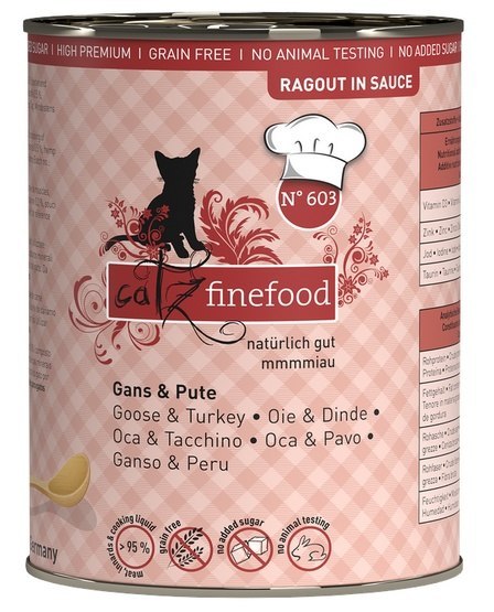 Catz Finefood Catz Finefood Ragout in Sauce Gęś i Indyk (N.603) puszka 380g