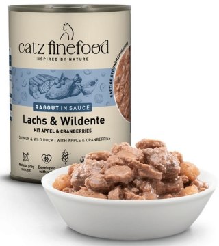 Catz Finefood Catz Finefood Ragout in Sauce Łosoś i Dzika Kaczka (N.605) puszka 380g
