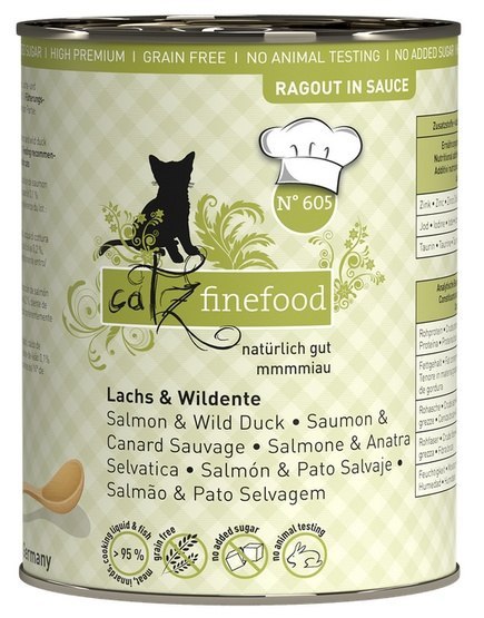 Catz Finefood Catz Finefood Ragout in Sauce Łosoś i Dzika Kaczka (N.605) puszka 380g