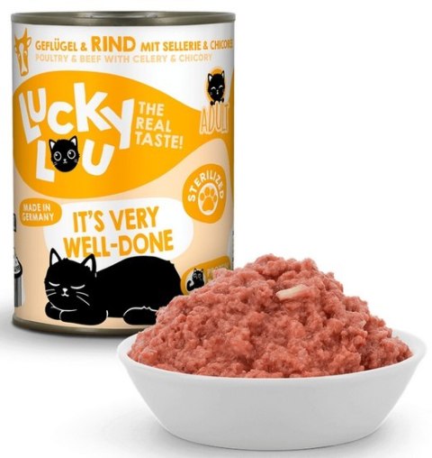 Lucky Lou Lucky Lou Lifestage Sterilized Drób i wołowina puszka 400g