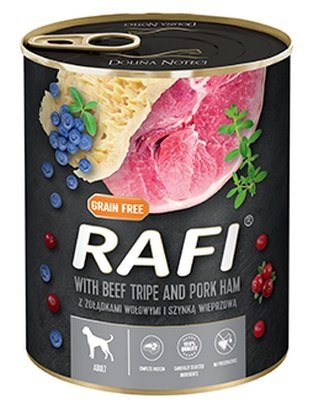 Rafi Rafi Pies Żołądki wołowe i szynka puszka 800g