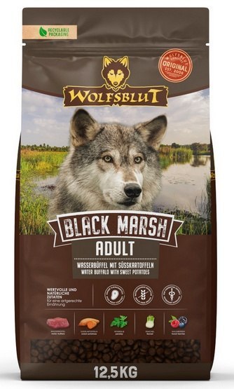 Wolfsblut Wolfsblut Dog Black Marsh Adult - bawół i bataty 12,5kg